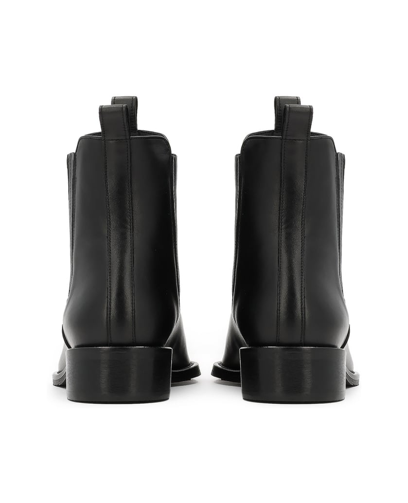 Kazar-Schwarze-Lederstiefel-mit-elastischen-Einsätzen-und-Schlaufen-schwarz