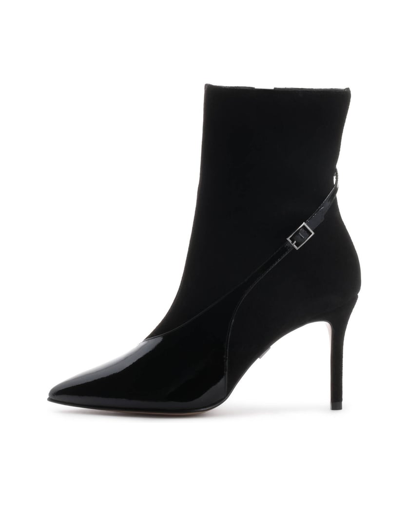 Kazar-Elegante-Stiefel-aus-Wildleder-und-Lackleder-schwarz