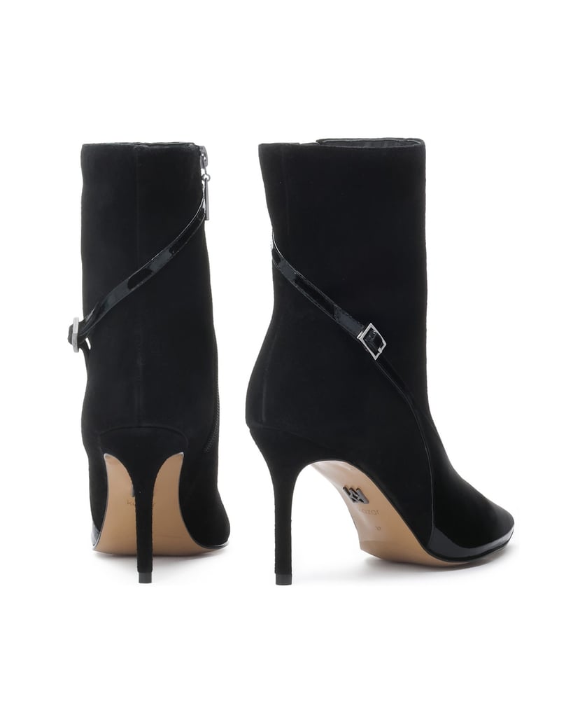 Kazar-Elegante-Stiefel-aus-Wildleder-und-Lackleder-schwarz
