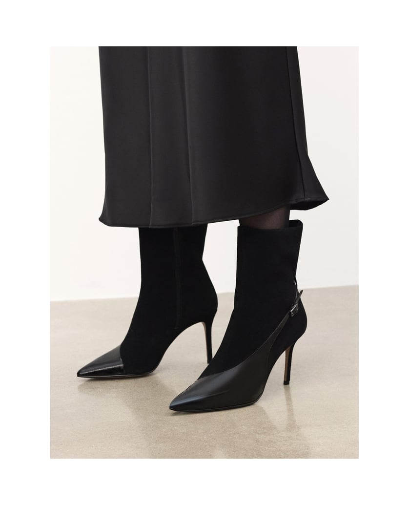 Kazar-Elegante-Stiefel-aus-Wildleder-und-Lackleder-schwarz