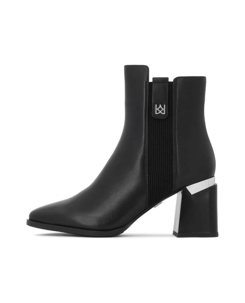Kazar-Schwarze-Lederstiefel-mit-Metallic-Details-schwarz