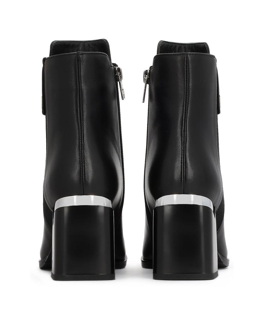 Kazar-Schwarze-Lederstiefel-mit-Metallic-Details-schwarz