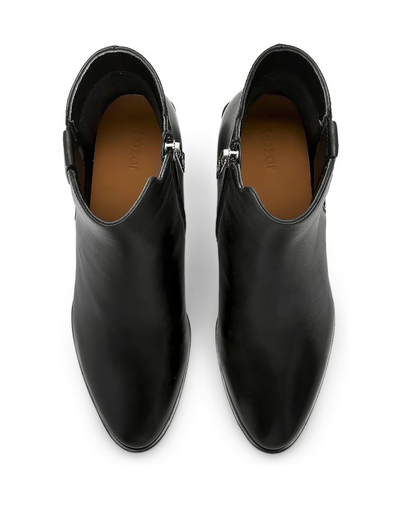 Kazar-Schwarze-Lederstiefel-mit-Metallic-Details-schwarz