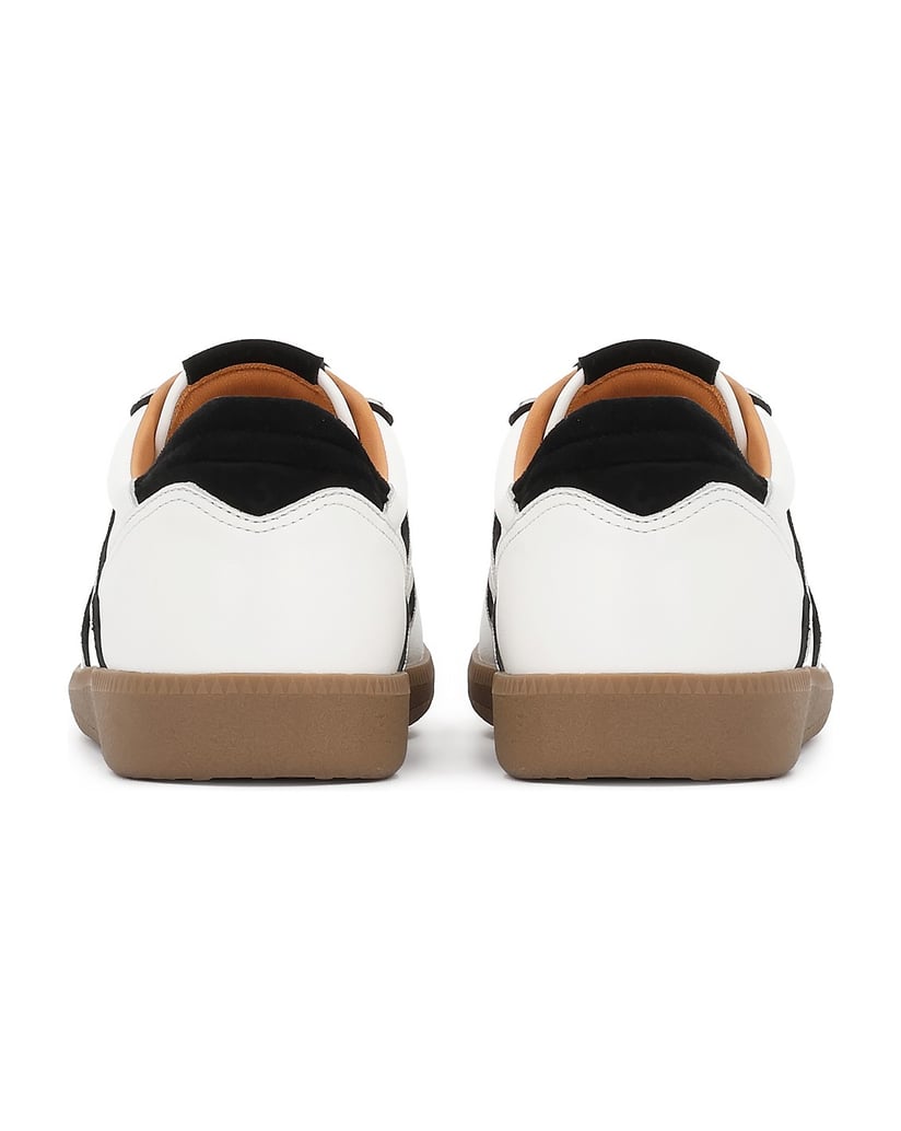Kazar-Schwarze-und-weiße-Ledersneakers-mit-Wildledereinsätzen-weiss