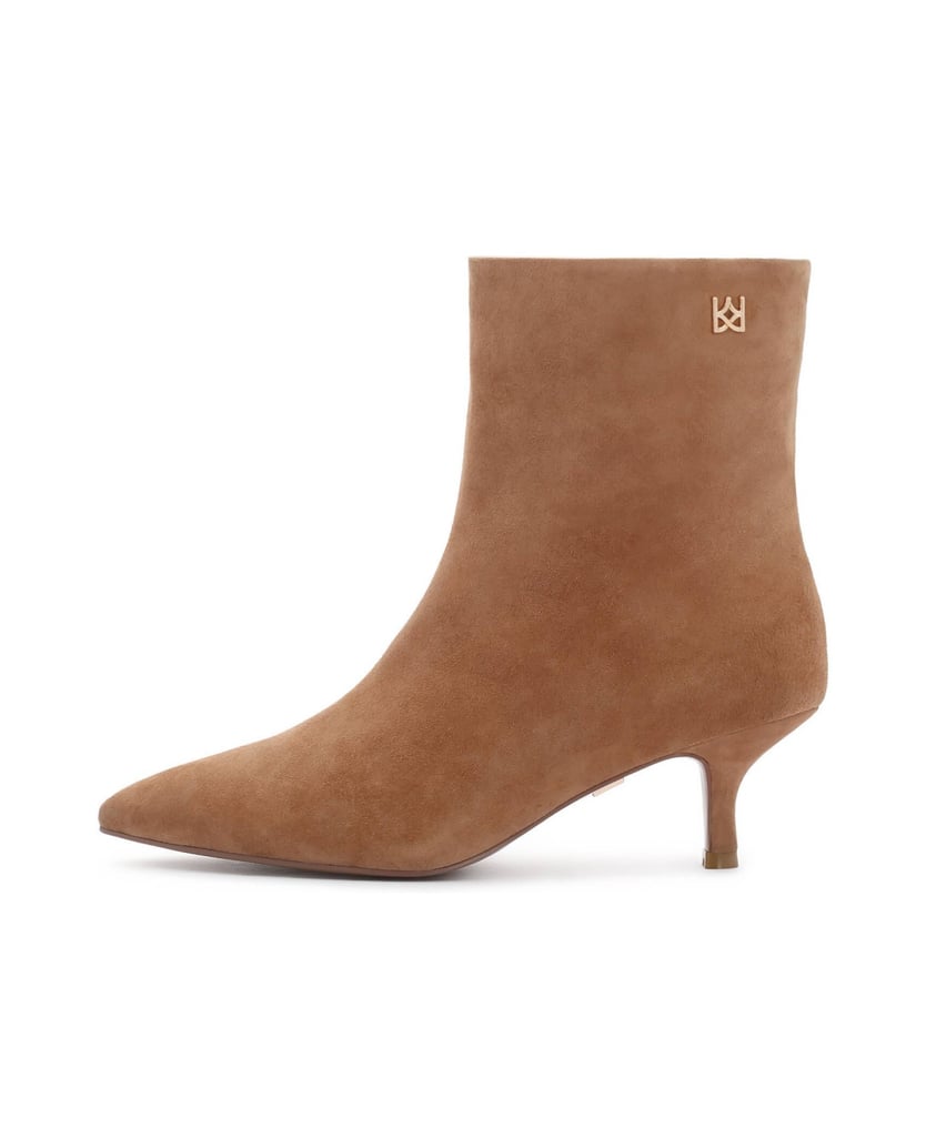 Kazar-Hellbraune-Wildlederstiefel-mit-niedrigem-Stilettoabsatz-camel