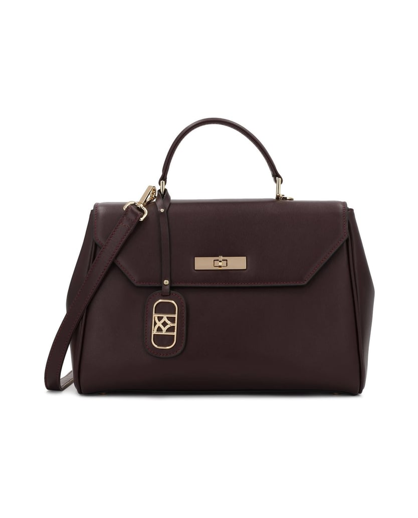 Kazar-Kastanienbraune-elegante-Lederhandtasche-rot