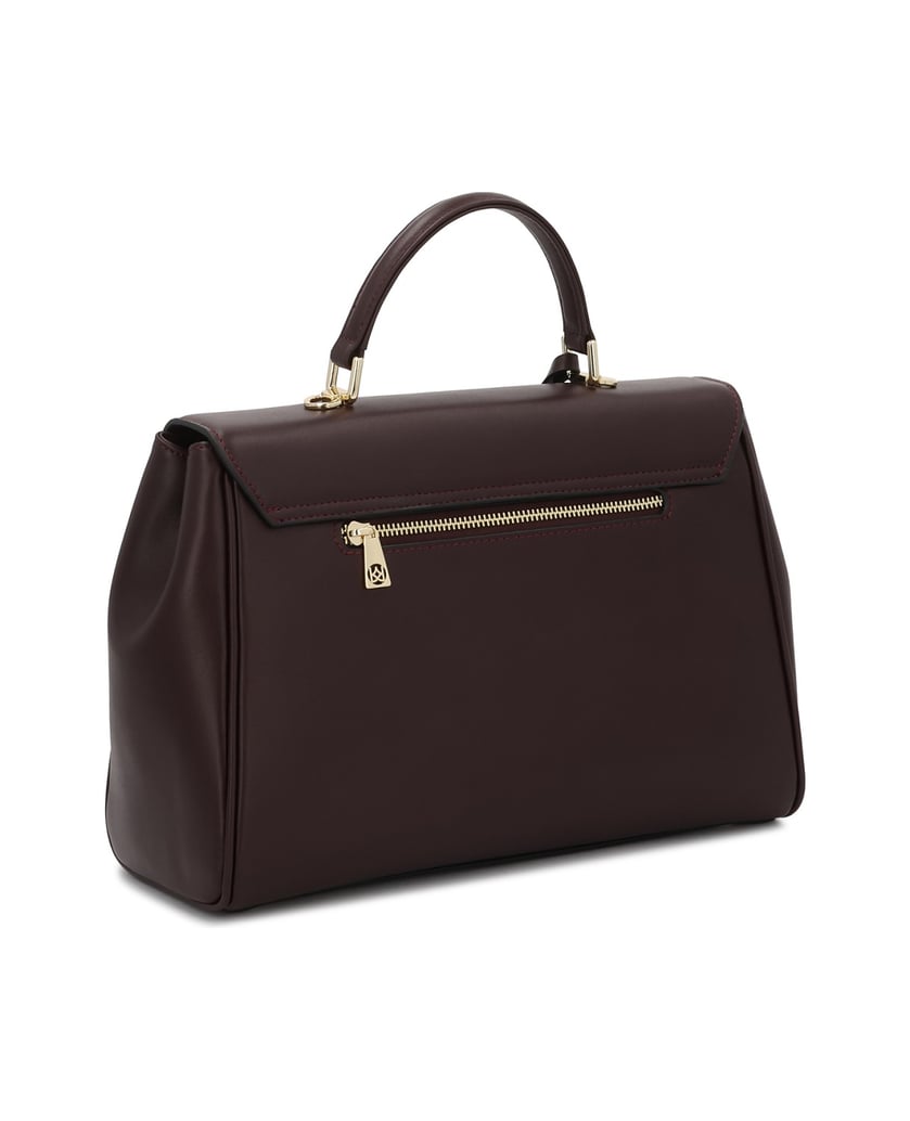 Kazar-Kastanienbraune-elegante-Lederhandtasche-rot