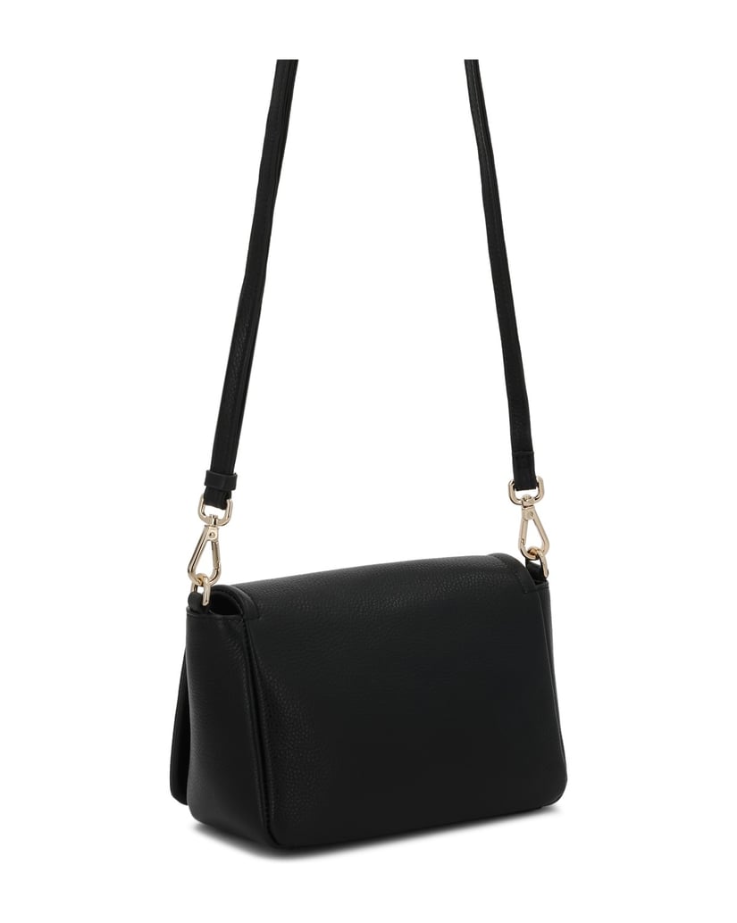 Kazar-Kleine-schwarze-Lederhandtasche-mit-Klappe-schwarz