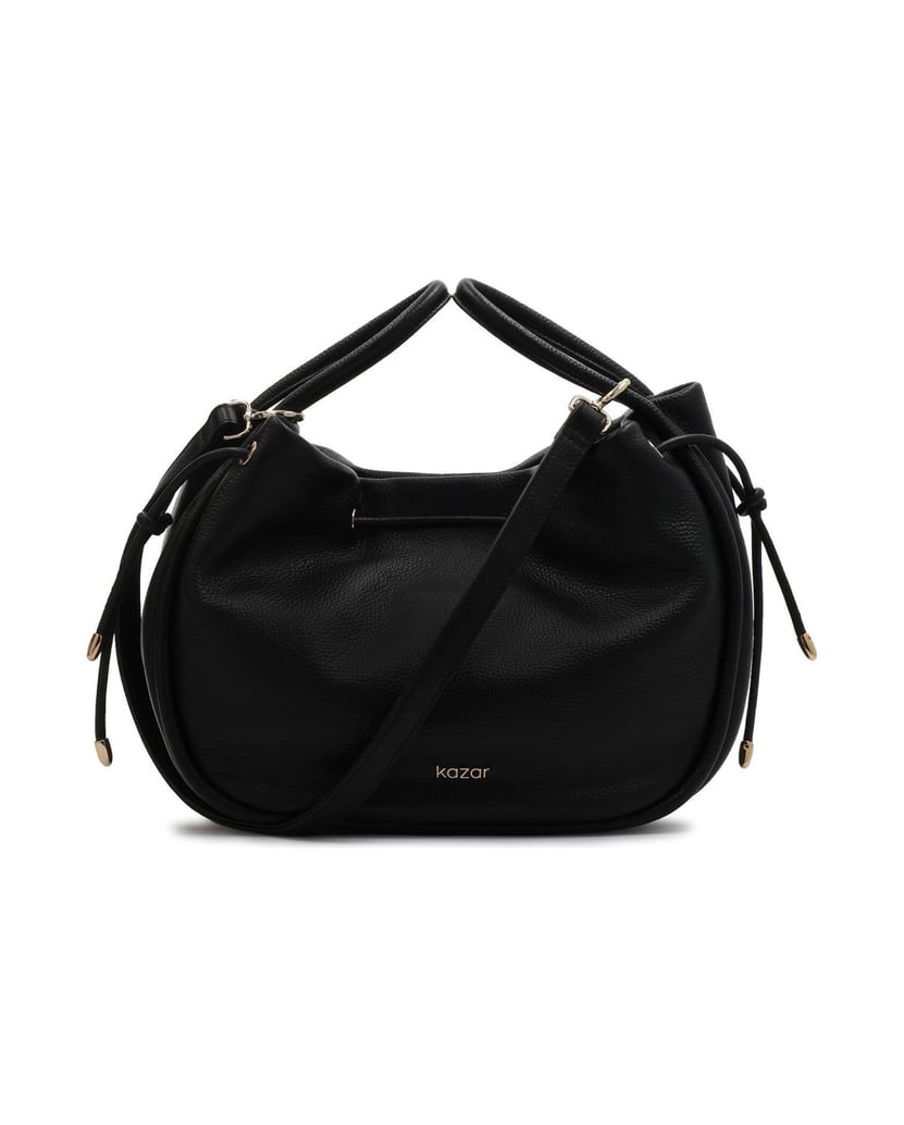 Kazar-Schwarze-Tasche-aus-Naturleder-mit-Riemen-schwarz