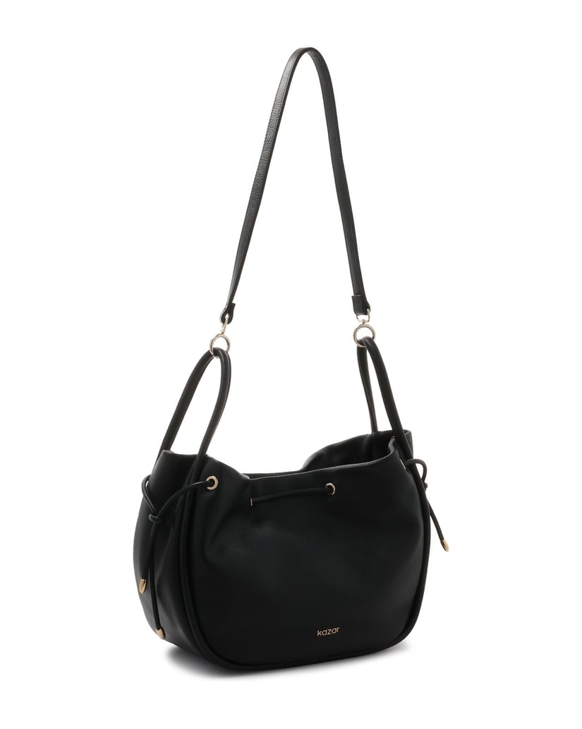 Kazar-Schwarze-Tasche-aus-Naturleder-mit-Riemen-schwarz
