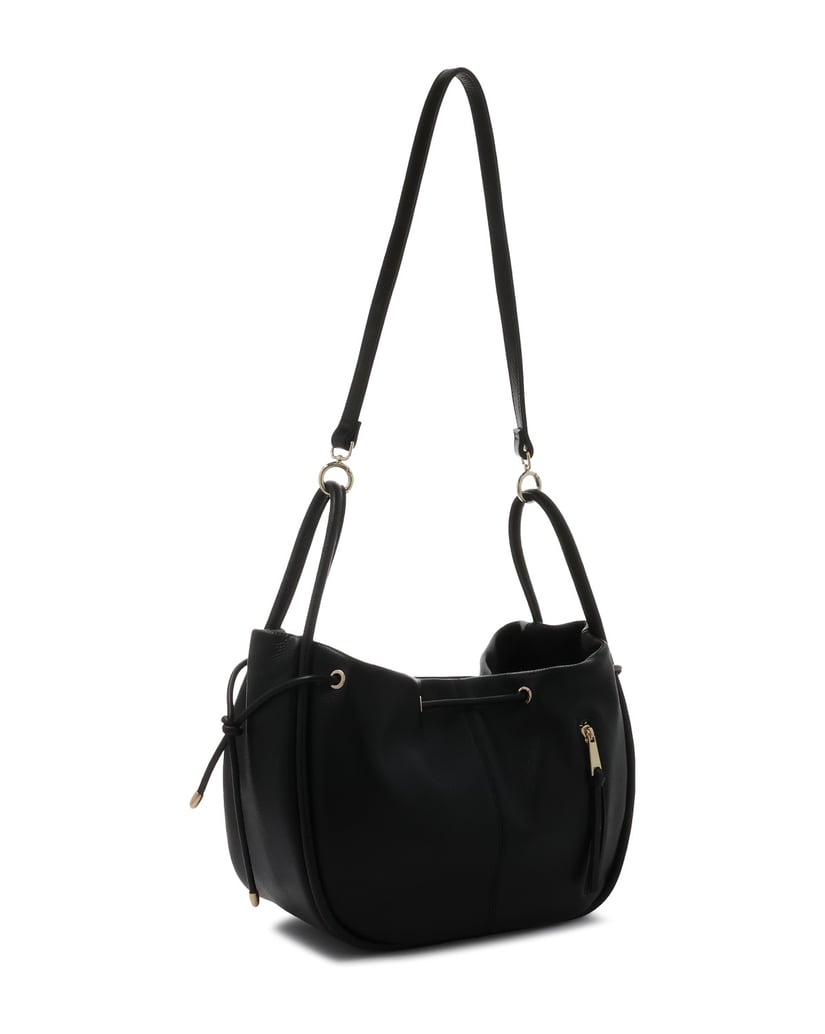 Kazar-Schwarze-Tasche-aus-Naturleder-mit-Riemen-schwarz