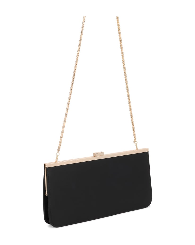 Kazar-Elegante-schwarze-Clutch-Tasche-mit-goldenem-Rahmen-schwarz