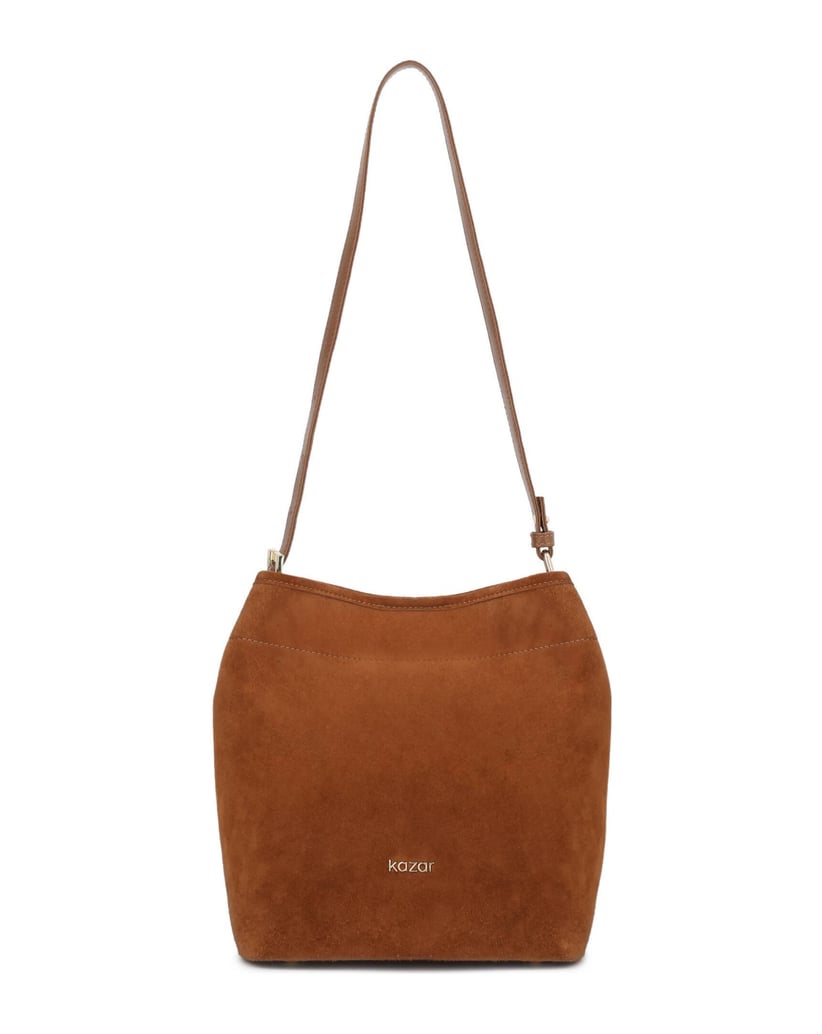 Kazar-Hellbraune-Hobo-Handtasche-aus-Wildleder-mit-verstellbarem-Griff-camel