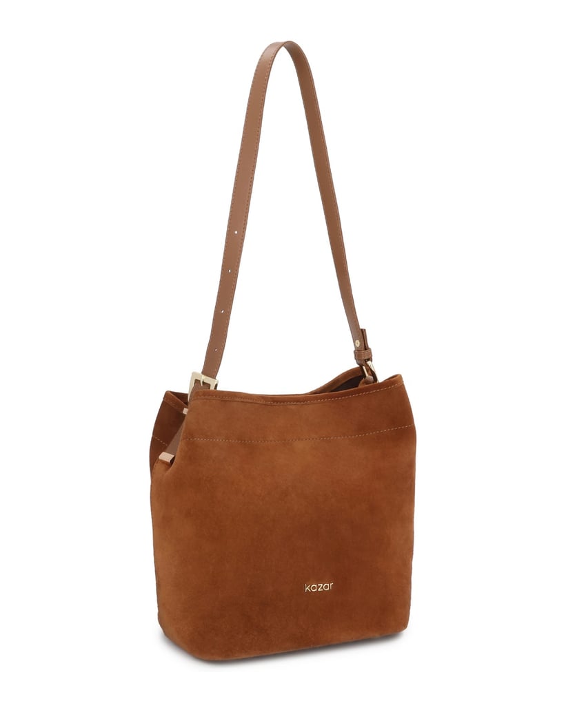 Kazar-Hellbraune-Hobo-Handtasche-aus-Wildleder-mit-verstellbarem-Griff-camel