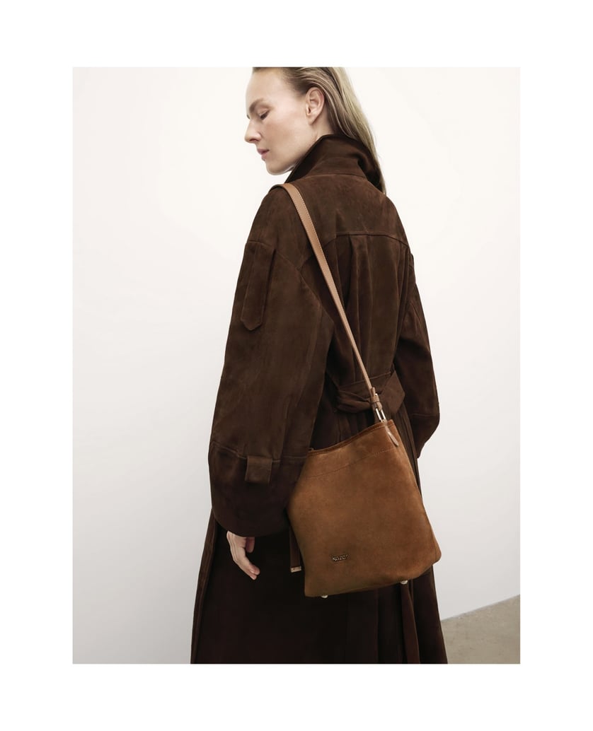 Kazar-Hellbraune-Hobo-Handtasche-aus-Wildleder-mit-verstellbarem-Griff-camel