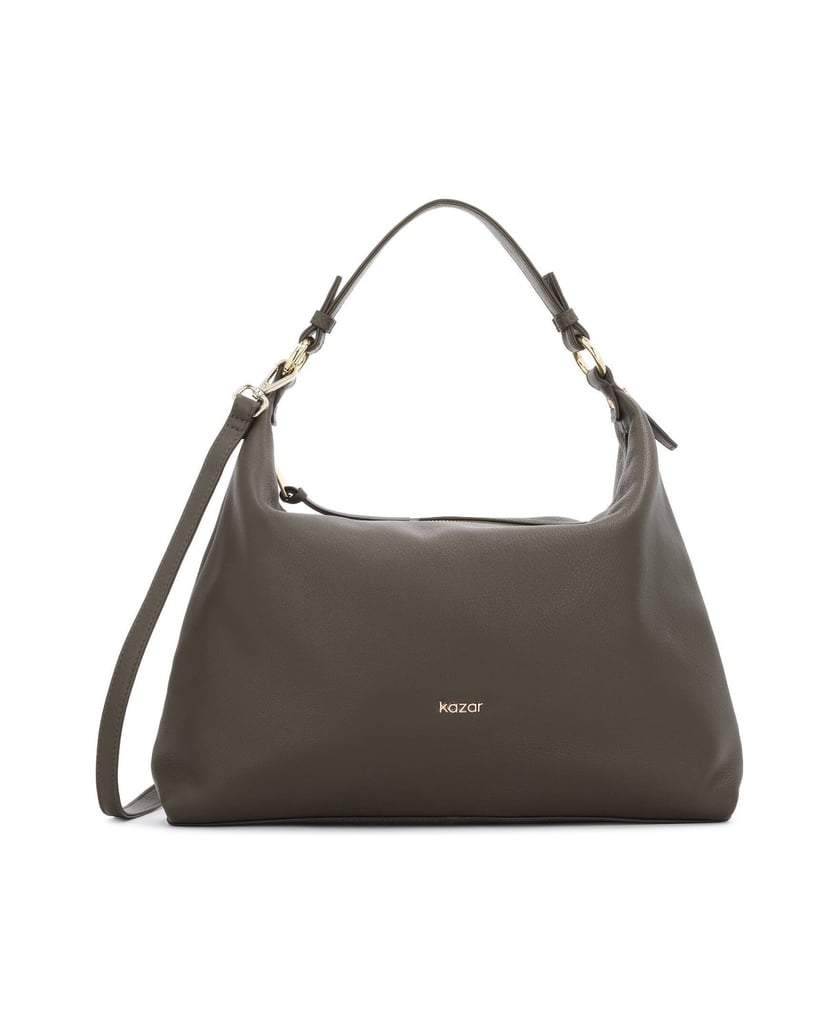 Kazar-Handtasche-aus-weichem-Leder-in-Olive-grün