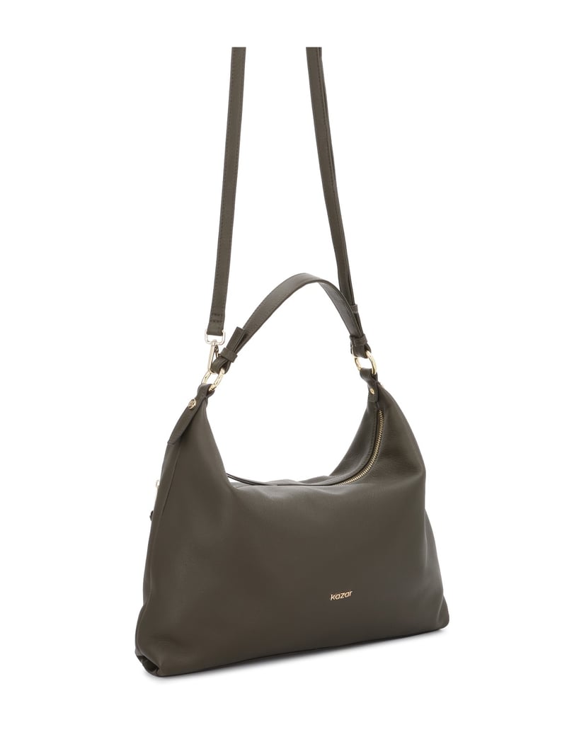Kazar-Handtasche-aus-weichem-Leder-in-Olive-grün