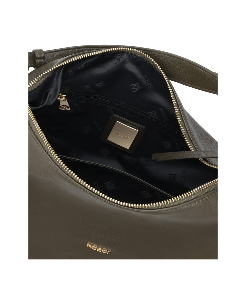 Kazar-Handtasche-aus-weichem-Leder-in-Olive-grün