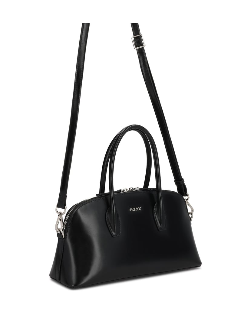 Kazar-Schwarze-Lederhandtasche-mit-fester-Konstruktion-schwarz