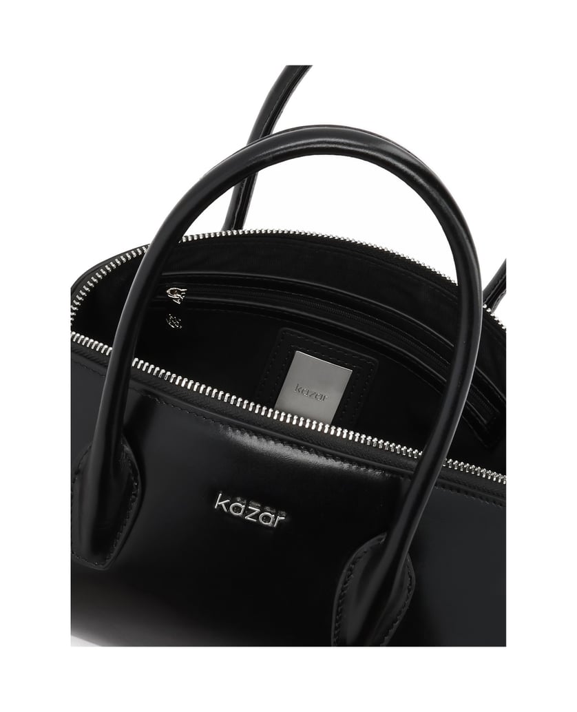Kazar-Schwarze-Lederhandtasche-mit-fester-Konstruktion-schwarz