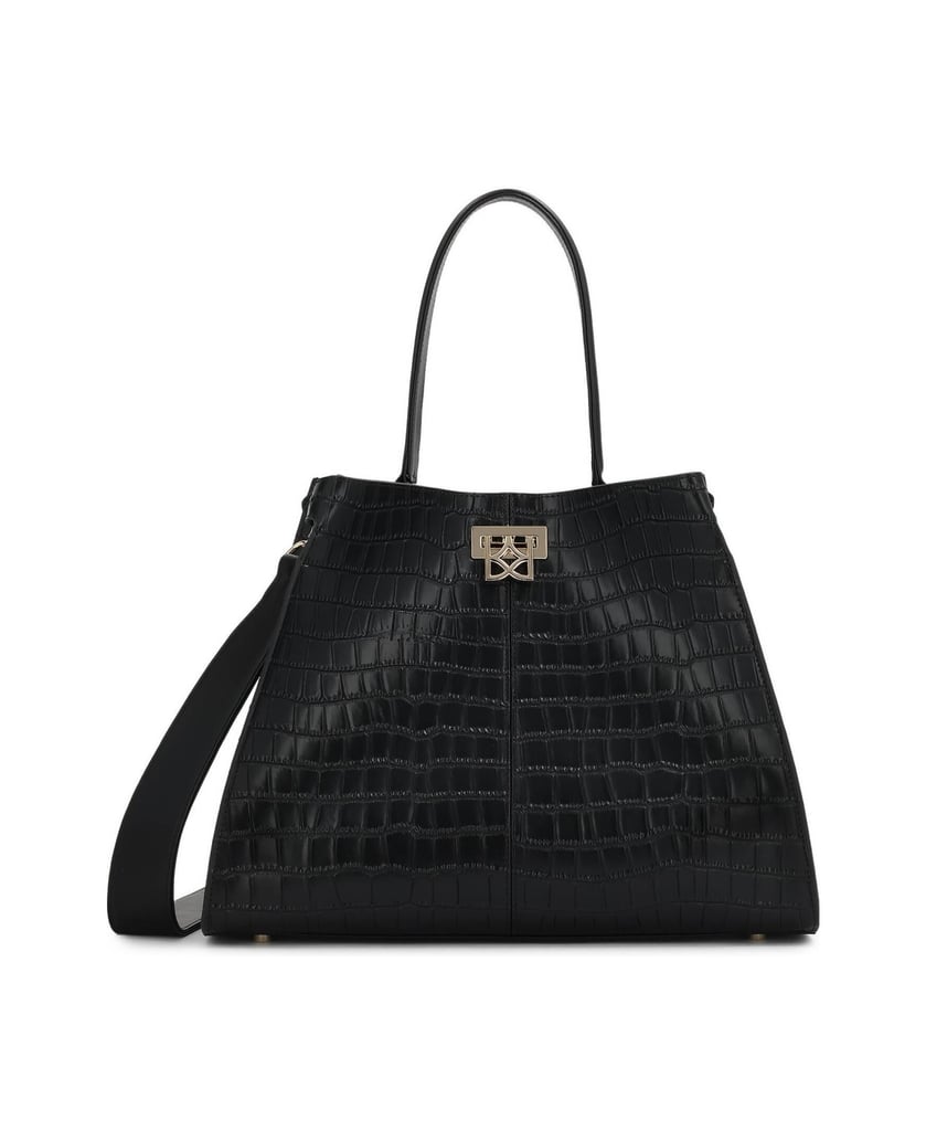 Kazar-Schwarze-Handtasche-aus-geprägtem-Leder-schwarz