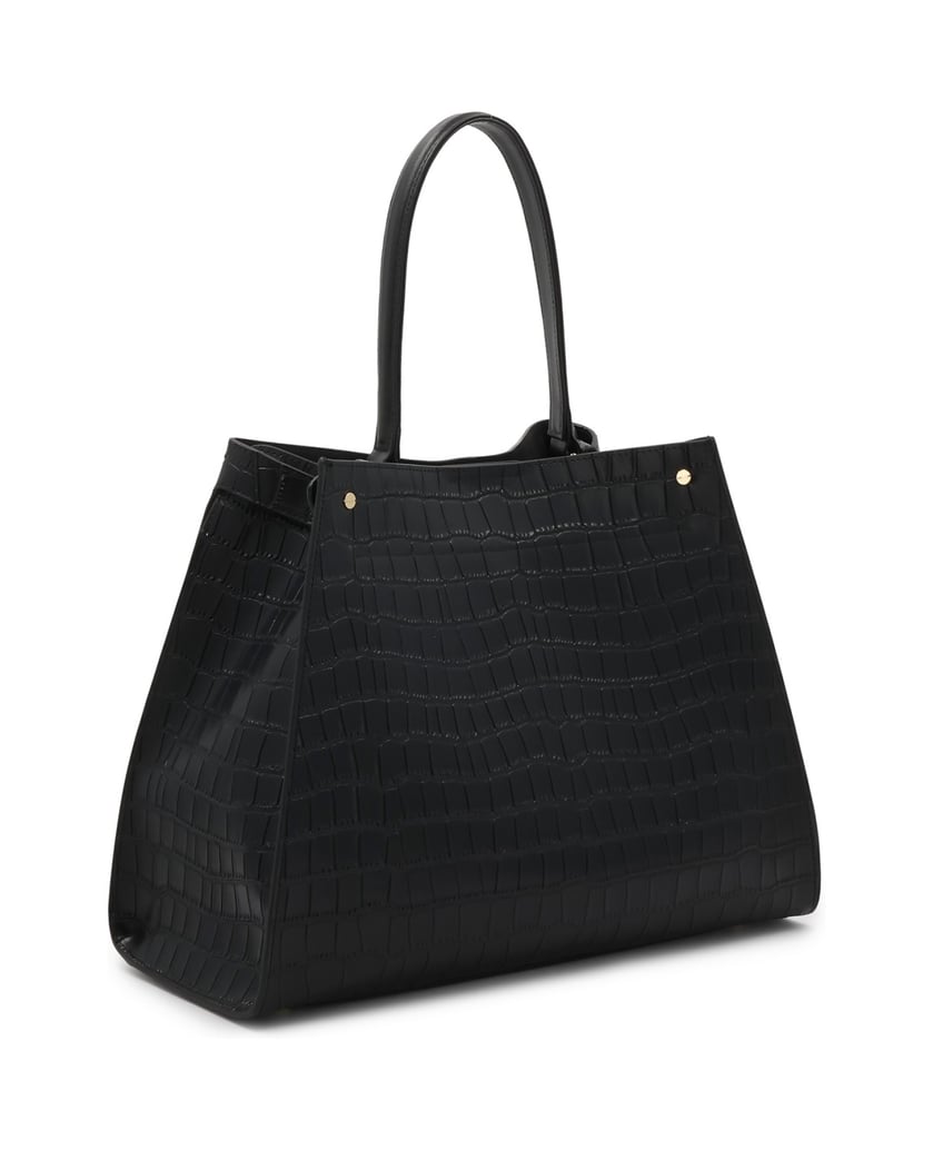 Kazar-Schwarze-Handtasche-aus-geprägtem-Leder-schwarz
