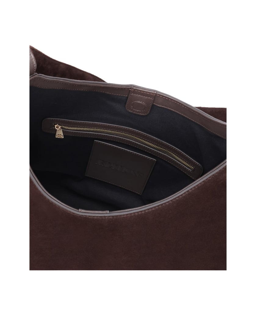 Kazar-Braune-Trapezhandtasche-aus-Wildleder-mit-Lederriemen-braun