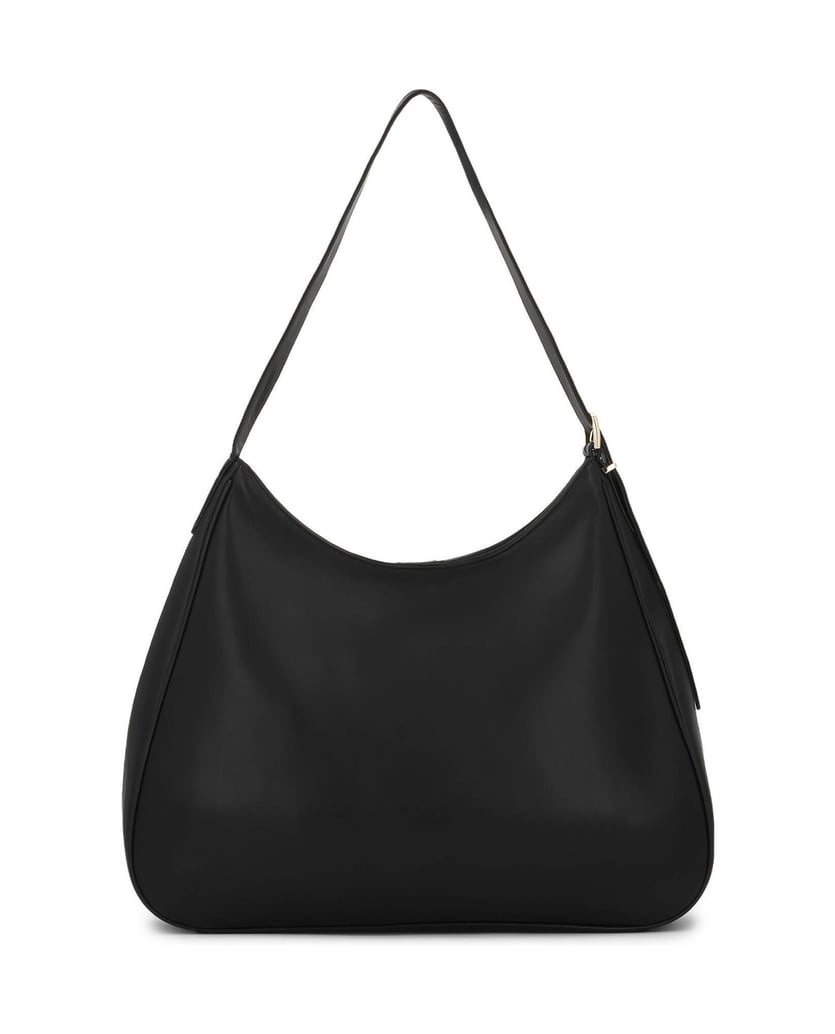 Kazar-Elegante-schwarze-Lederhandtasche-mit-trapezförmiger-Form-schwarz