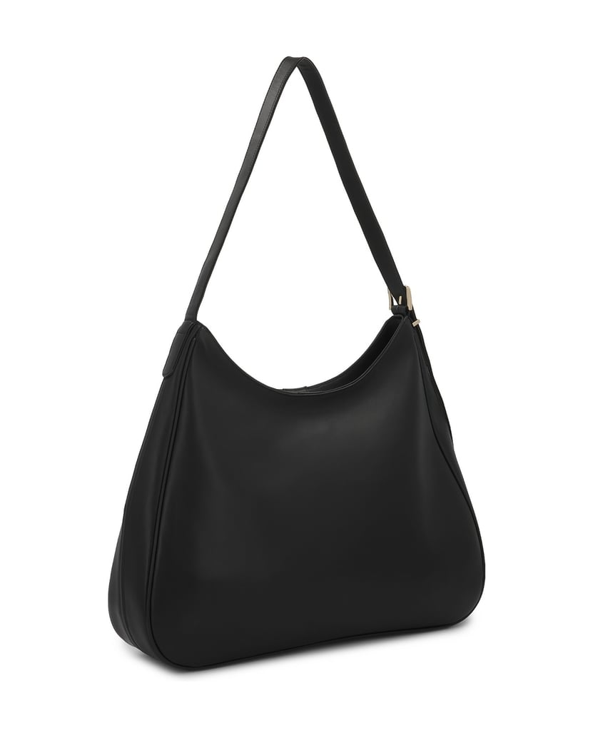 Kazar-Elegante-schwarze-Lederhandtasche-mit-trapezförmiger-Form-schwarz