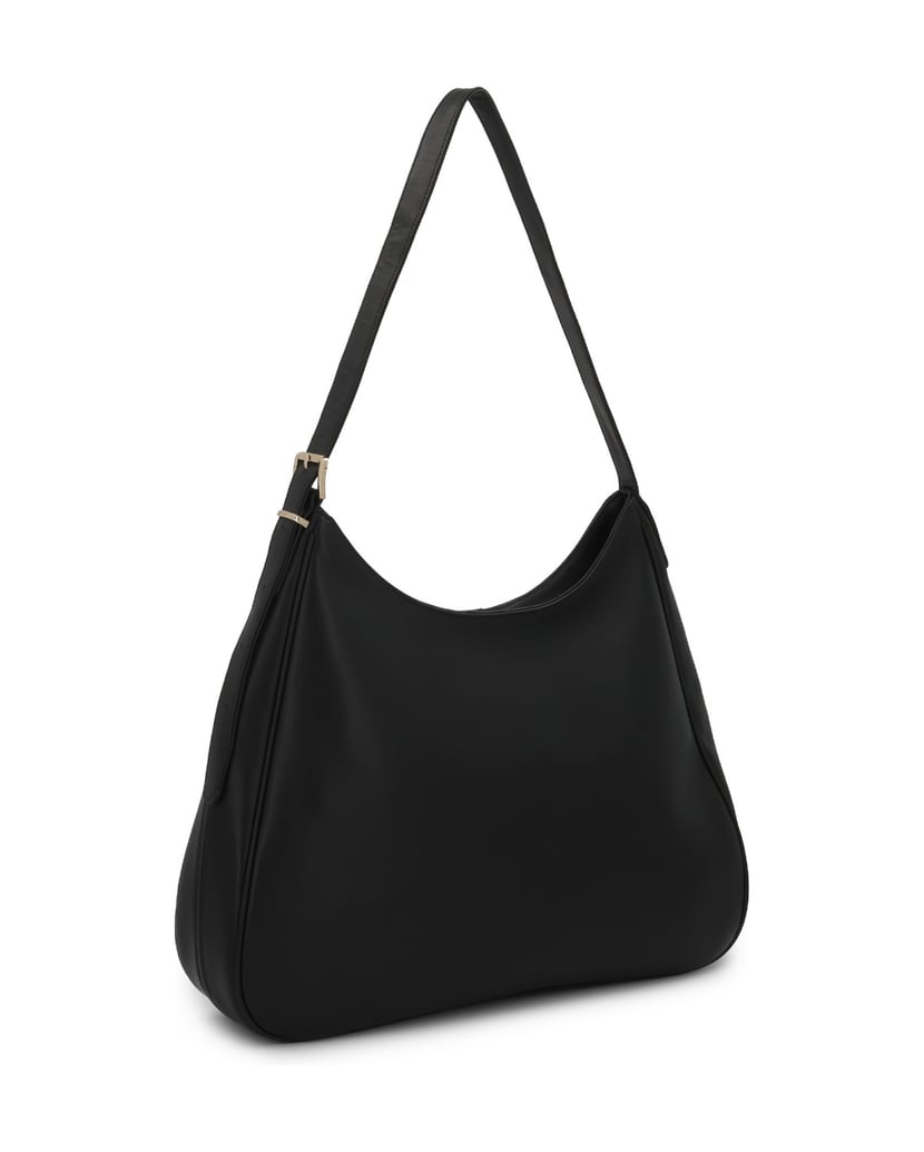 Kazar-Elegante-schwarze-Lederhandtasche-mit-trapezförmiger-Form-schwarz