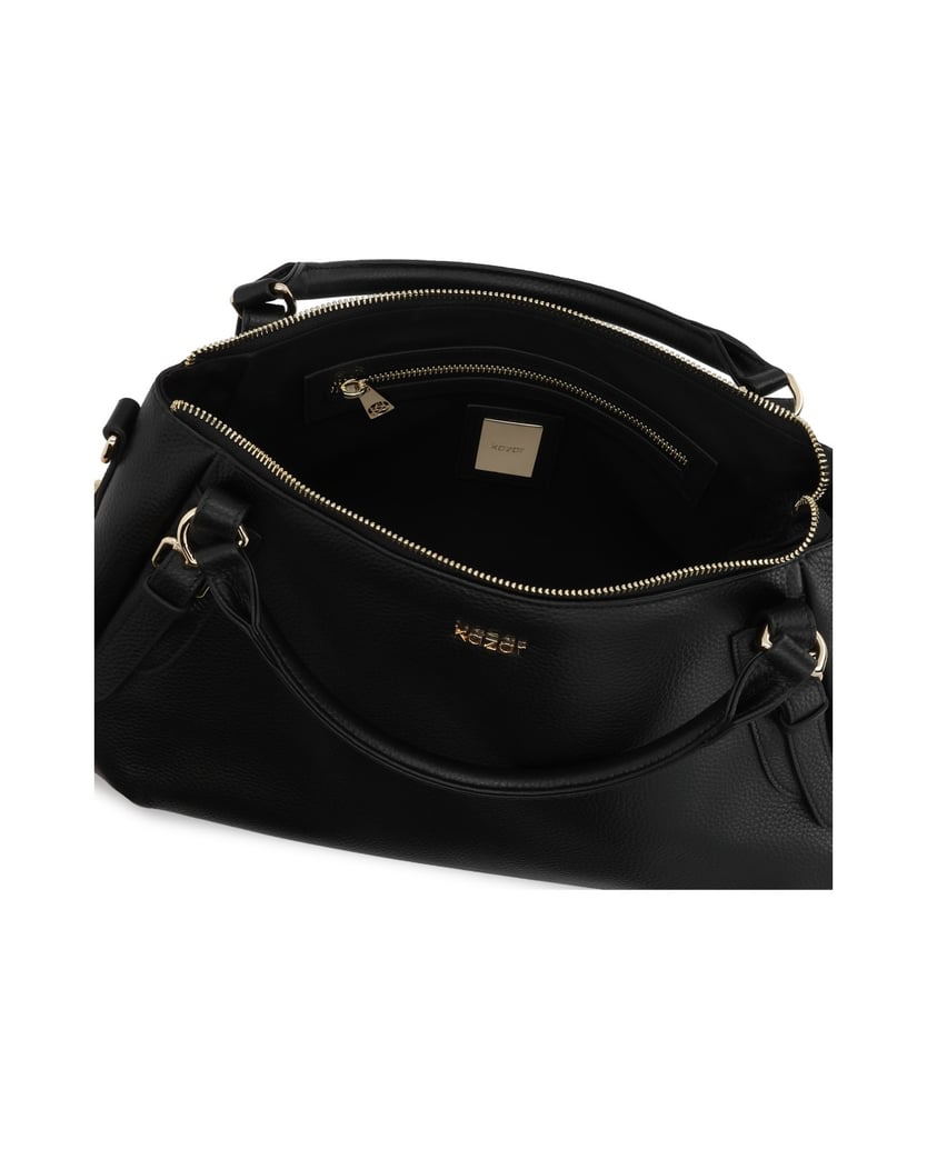 Kazar-Schwarze-Universal-Lederhandtasche-schwarz