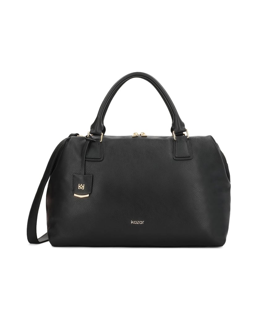 Kazar-Schwarze-Lederhandtasche-mit-Schlüsselring-und-abnehmbarem-Riemen-schwarz