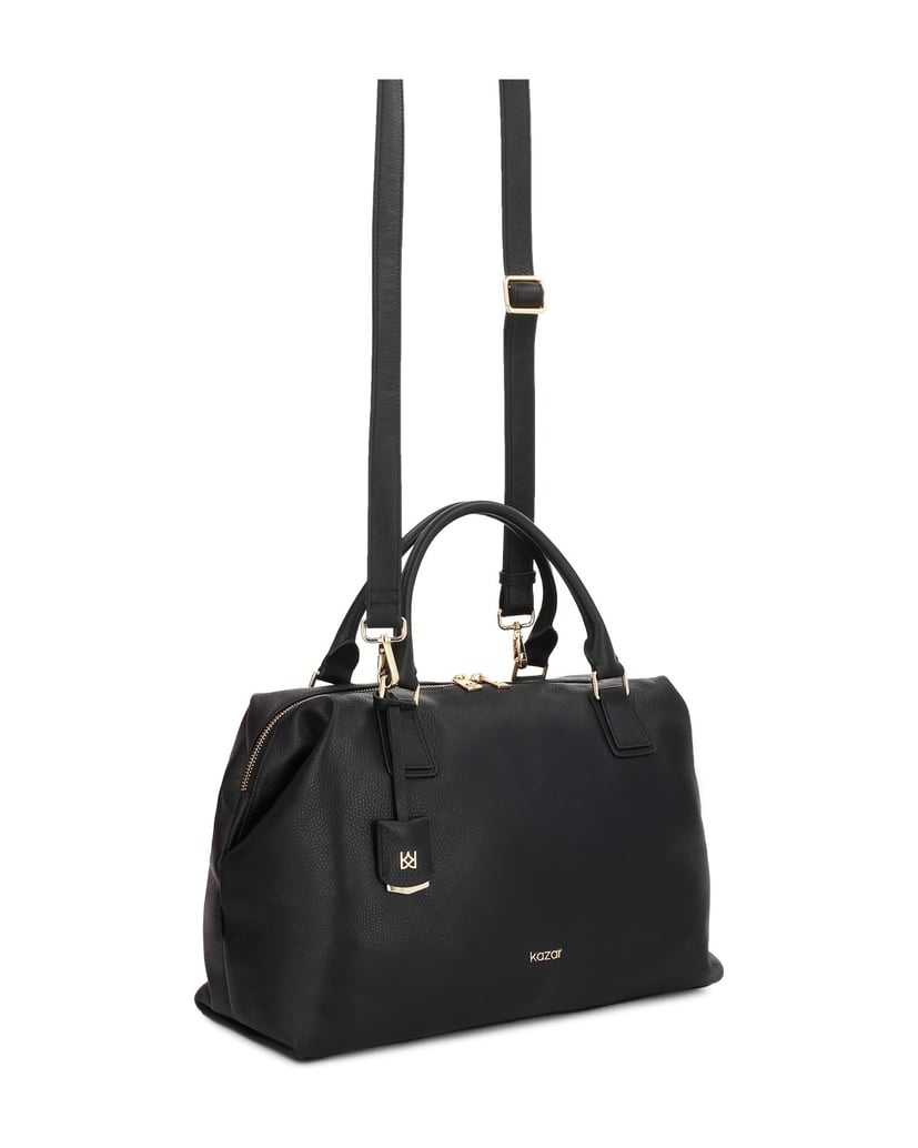 Kazar-Schwarze-Lederhandtasche-mit-Schlüsselring-und-abnehmbarem-Riemen-schwarz