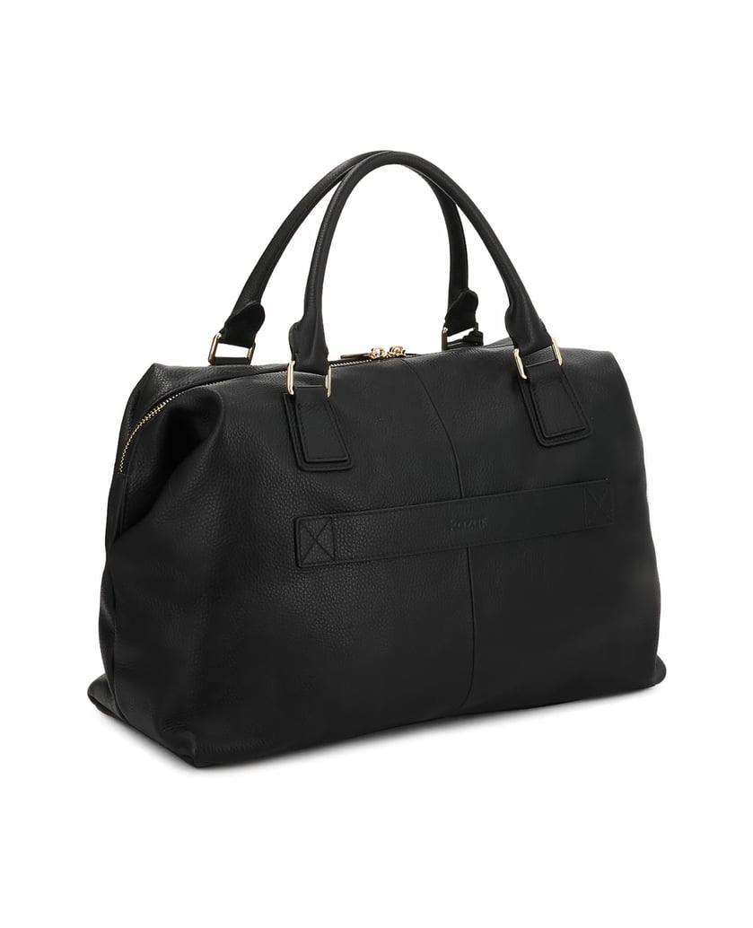 Kazar-Schwarze-Lederhandtasche-mit-Schlüsselring-und-abnehmbarem-Riemen-schwarz