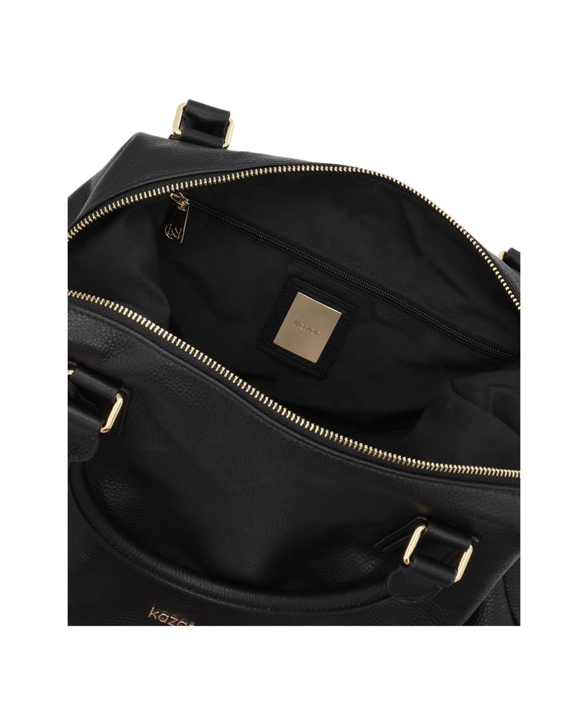 Kazar-Schwarze-Lederhandtasche-mit-Schlüsselring-und-abnehmbarem-Riemen-schwarz