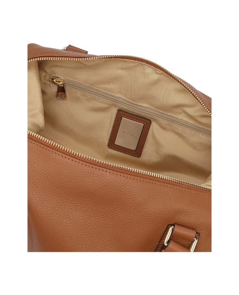 Kazar-Große-hellbraune-Handtasche-mit-zwei-Griffen-und-einem-Riemen-camel
