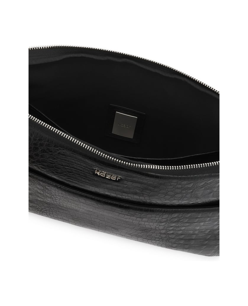 Kazar-Laptop-Tasche-aus-geprägtem-Leder-schwarz