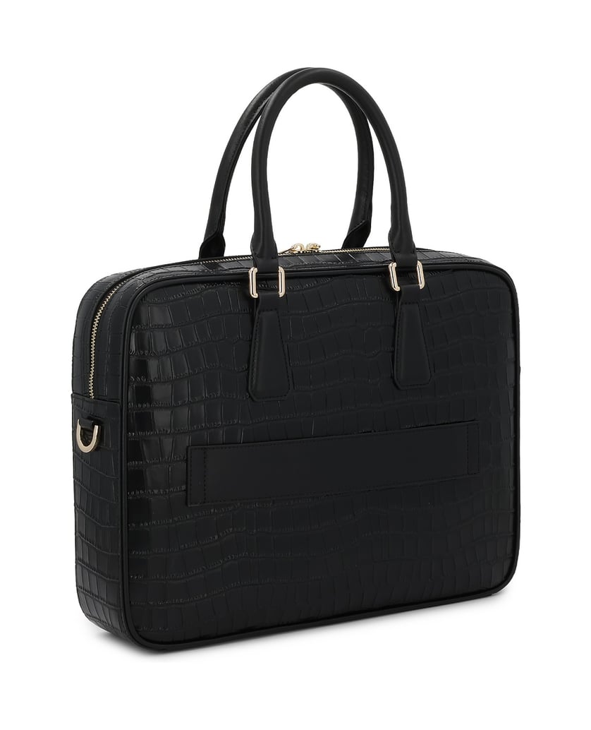 Kazar-Elegante-Laptoptasche-aus-geprägtem-Leder-schwarz