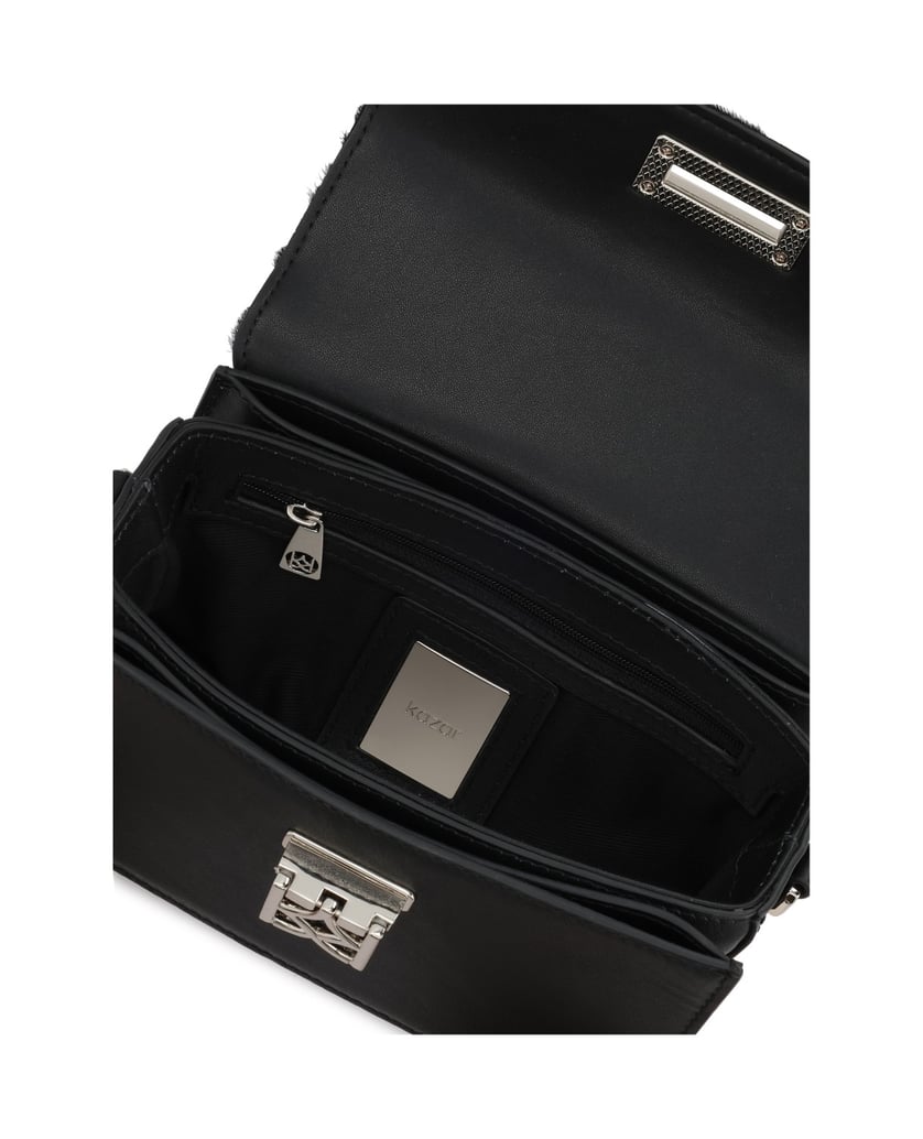 Kazar-Schwarze-Borstenhandtasche-mit-Zebramuster-schwarz