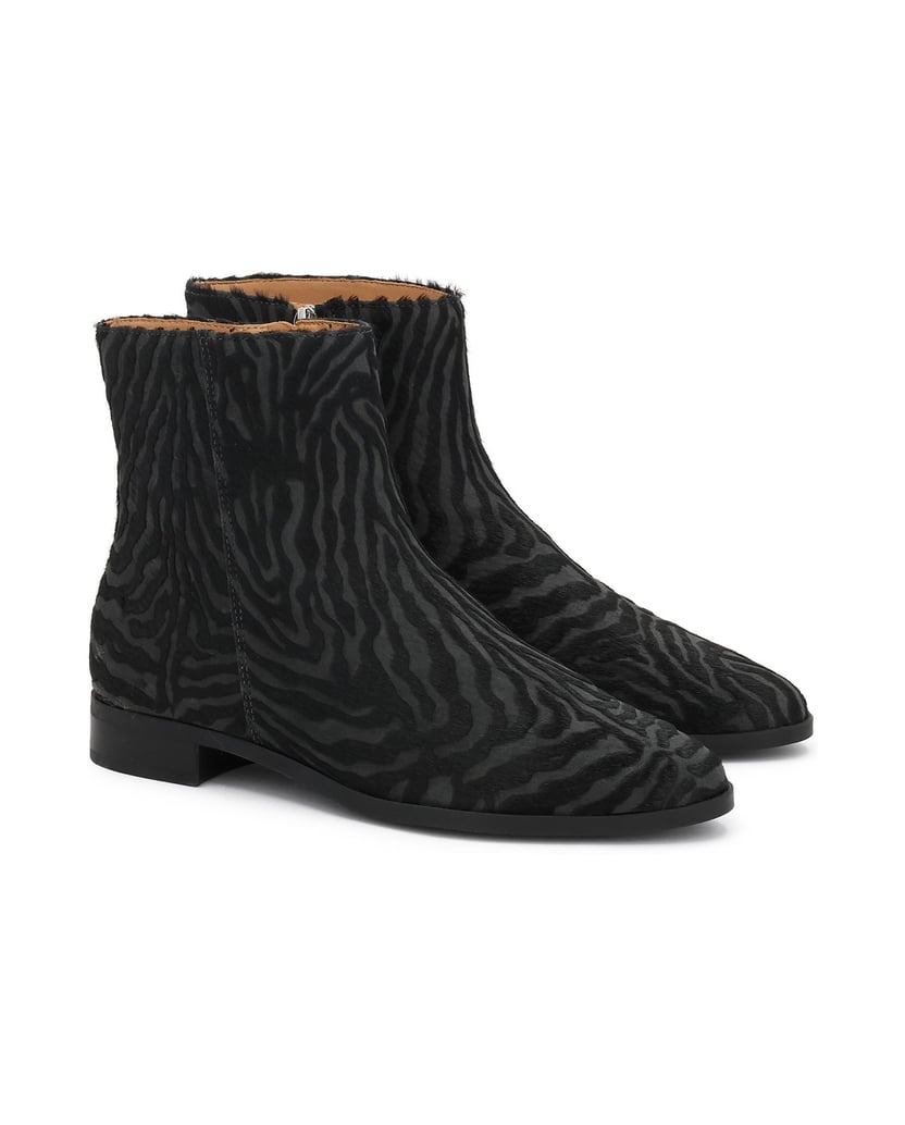 Kazar-Gemusterte-Lederstiefel-mit-Naturhaar-Finish-schwarz
