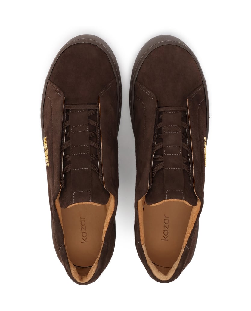 Kazar-Braune-Turnschuhe-aus-Wildleder-dunkelbraun