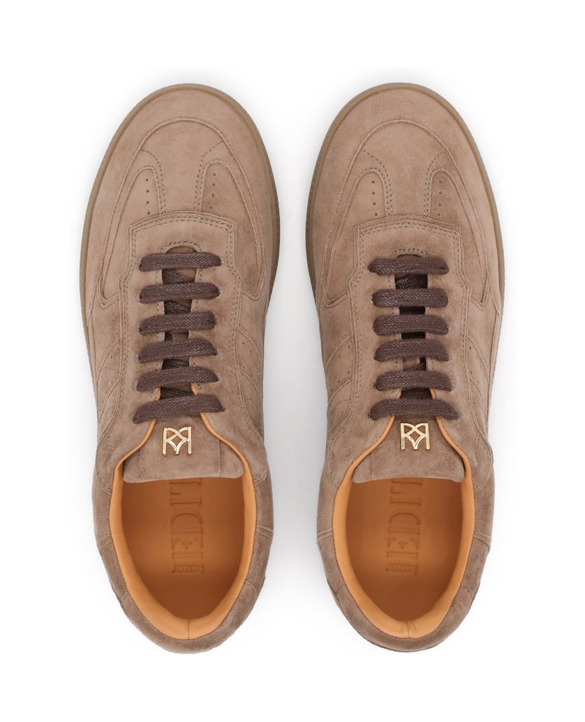Kazar-Wildleder-Sneaker-mit-Nähten-und-Perforationen-braun