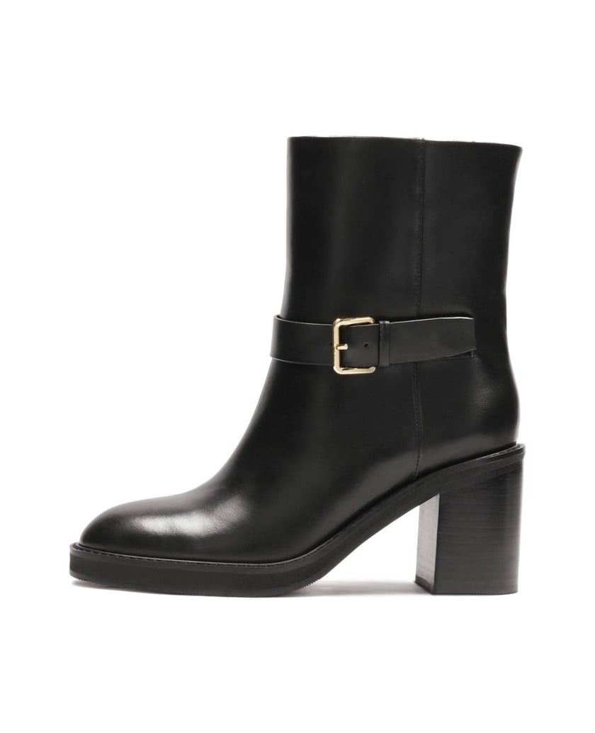 Kazar-Schlupfstiefel-aus-Leder-mit-breitem-Absatz-schwarz
