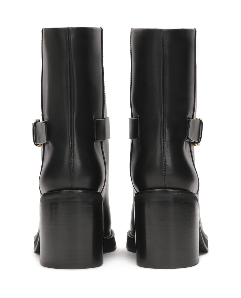 Kazar-Schlupfstiefel-aus-Leder-mit-breitem-Absatz-schwarz