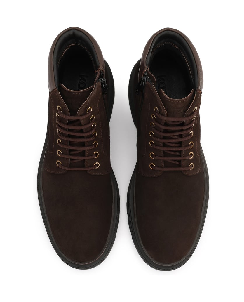 Kazar-Braune-Wildlederstiefel-mit-weichem-Kragen-braun