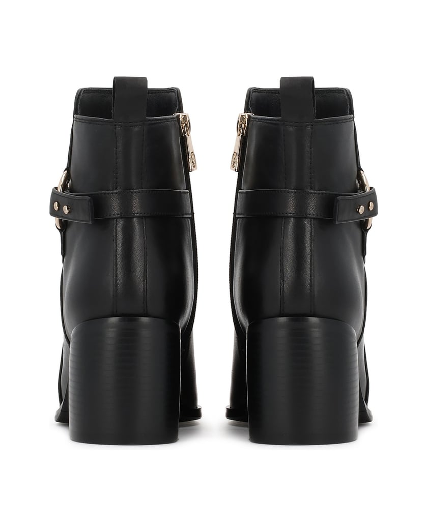 Kazar-Lederstiefel-mit-breitem-Absatz-schwarz