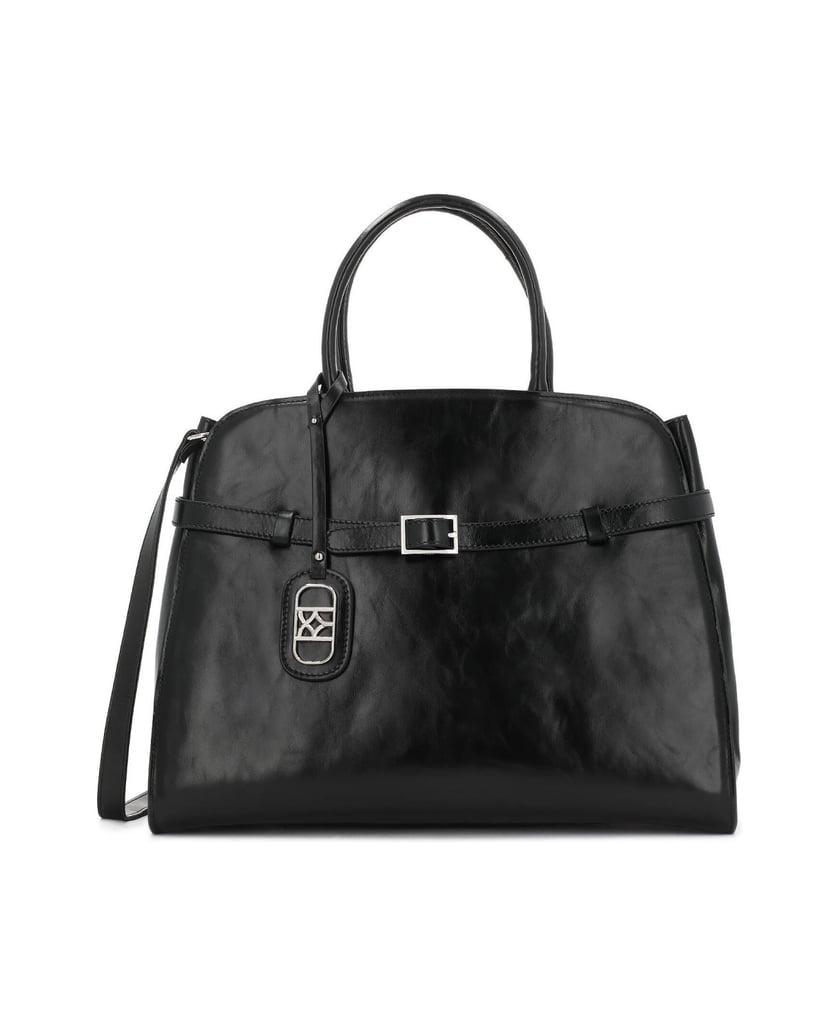 Kazar-Elegante-schwarze-Lederhandtasche-schwarz