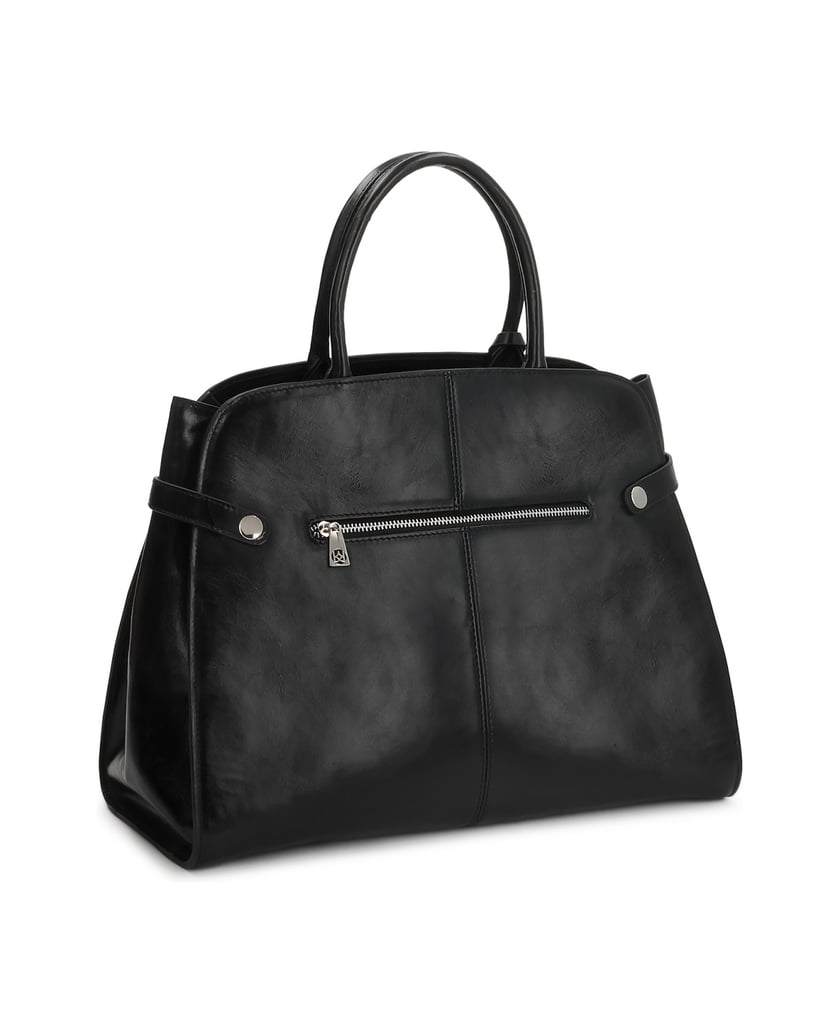 Kazar-Elegante-schwarze-Lederhandtasche-schwarz