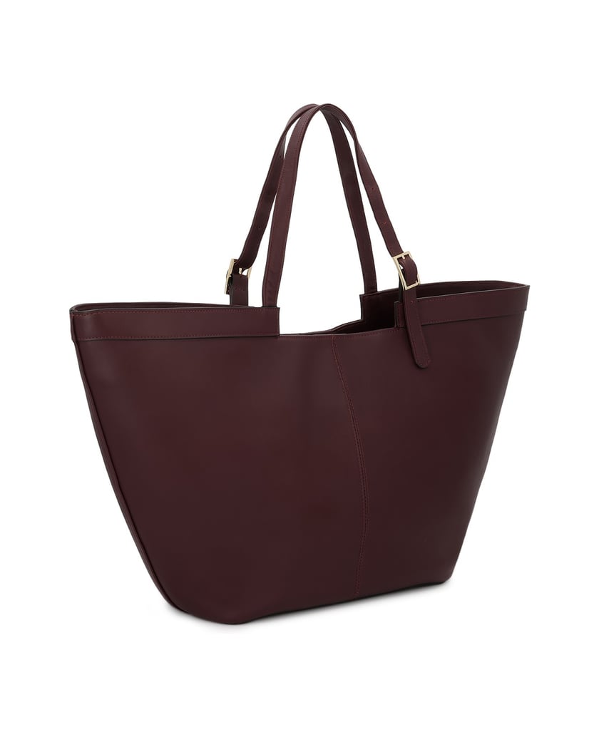 Kazar-Kastanienbraune-Lederhandtasche-mit-Logo-rot