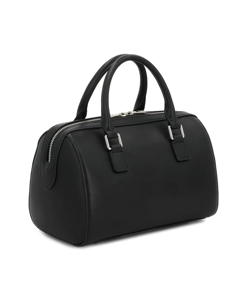 Kazar-Zylindrische-schwarze-Lederhandtasche-schwarz